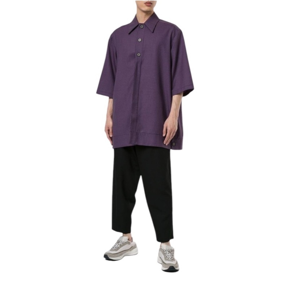 Designer Rare Necessity Sense wool henley button down shirt